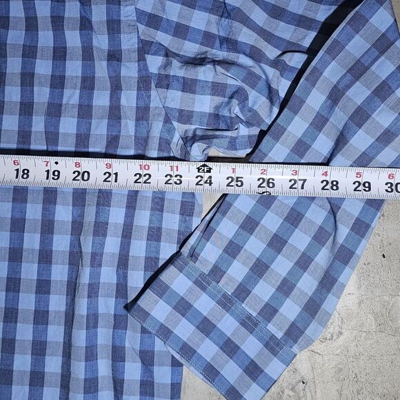 Men’s Calvin Klein Dress Shirt Large Long sleeve Blue And Grey Check Regular Fit - Picture 6 of 8